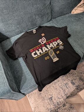 Washington Nationals 2019 World Series Champs Black Graphic Tee